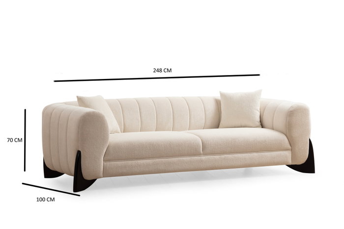 Atelier Del Sofa Sofá 3 Plazas Blanco Confortable y Elegante 248 cm